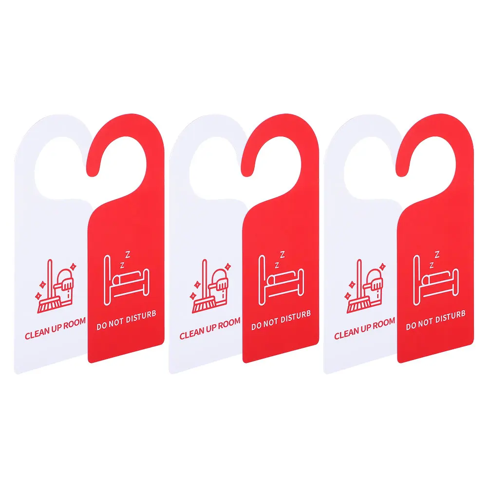 

6 Pcs Double Sided Signage PVC Not Disturb Clean Room Bedroom Office Signs Door Do Not Knock Door Sign Hanger Knob