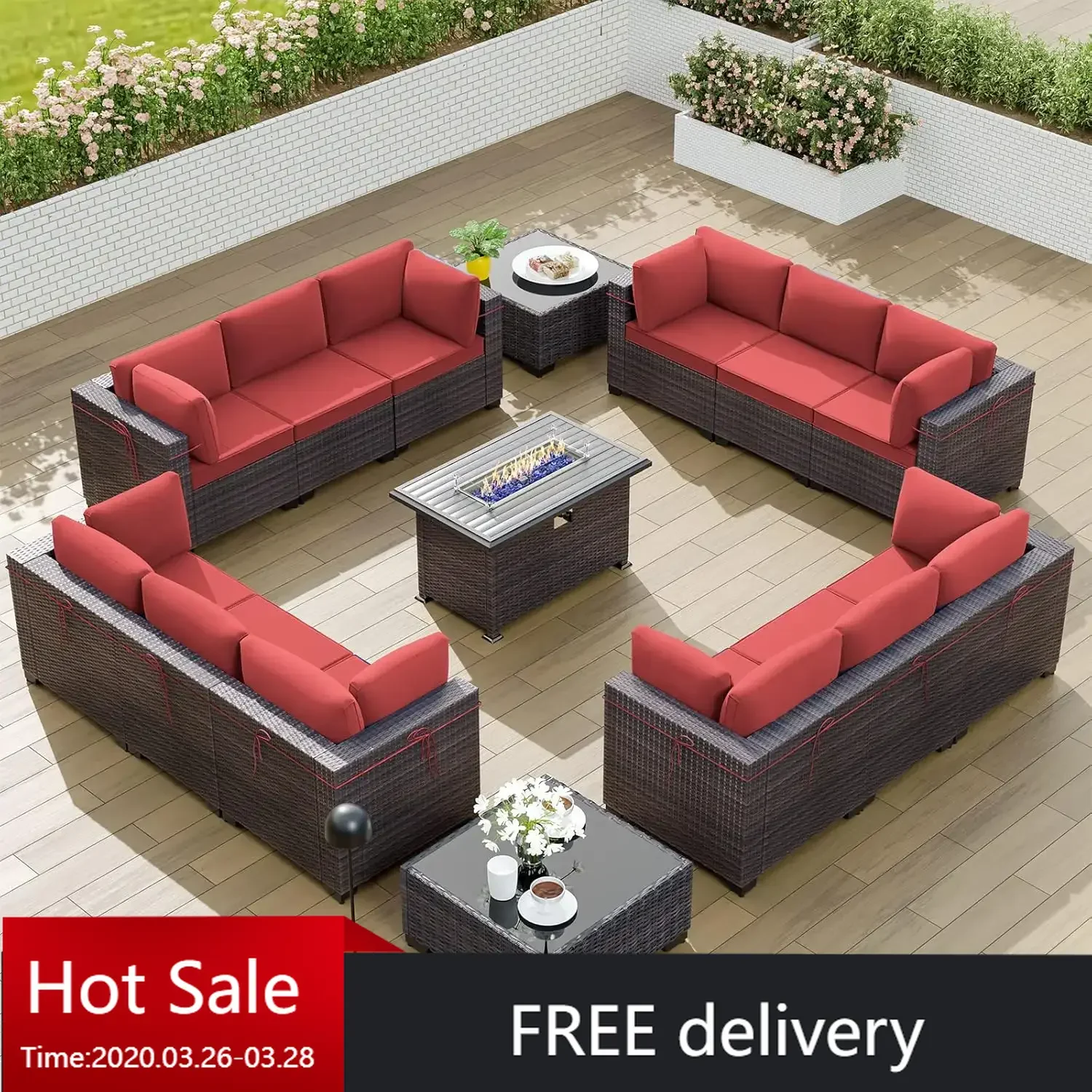 15PCS Outdoor Patio Furniture Set with 43