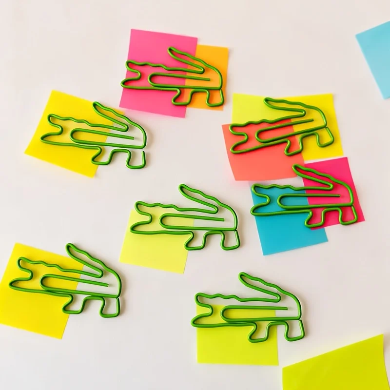 10/20 Stück grüne Büroklammern im Alligator-Design, inklusive Jumbo-Büroklammern, kleinen Binder-Clips und Buchklammern, lustiges Bürozubehör