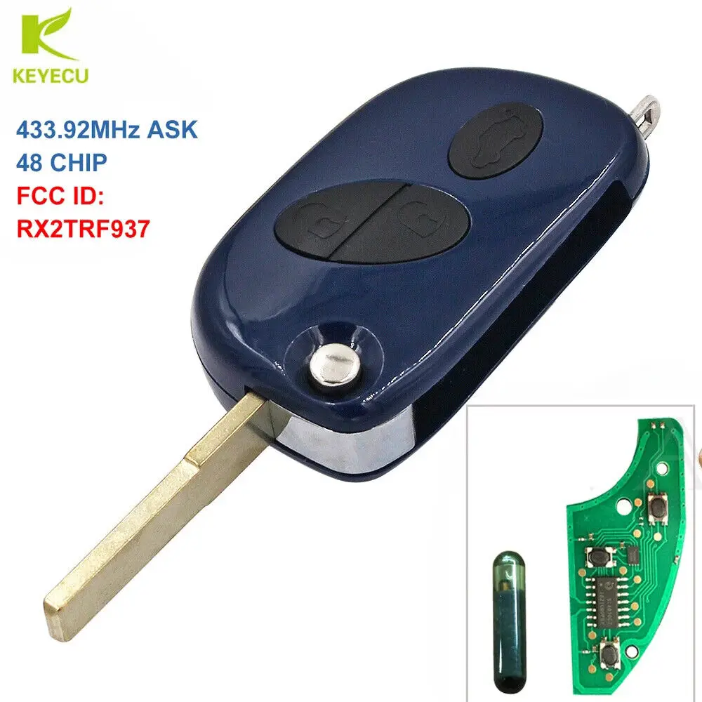 Keyecu ersatz smart remote key keyless fob 433mhz id48 chip 3 taste für maserati gran turismo quattroporte fcc: rx2trf937