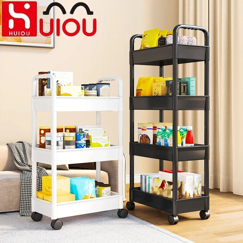 Bookshelf Storage Trolley Rack Kitchen Floor Bedroom Multi-Layer Baby Snacks Mobile Bathroom Bathroom Storage Storage Rack