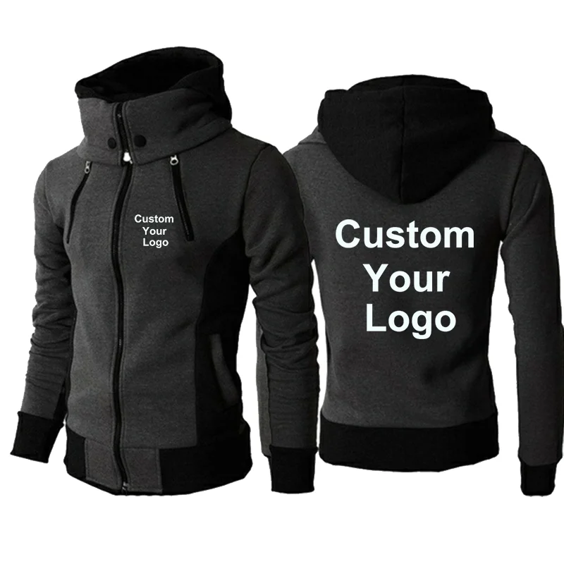 New Fashion Men\'s  Winter Custom Your Logo  Jacket Hoodies Long Sleeve Outdoor Sportswear Male Hoodie Jacket