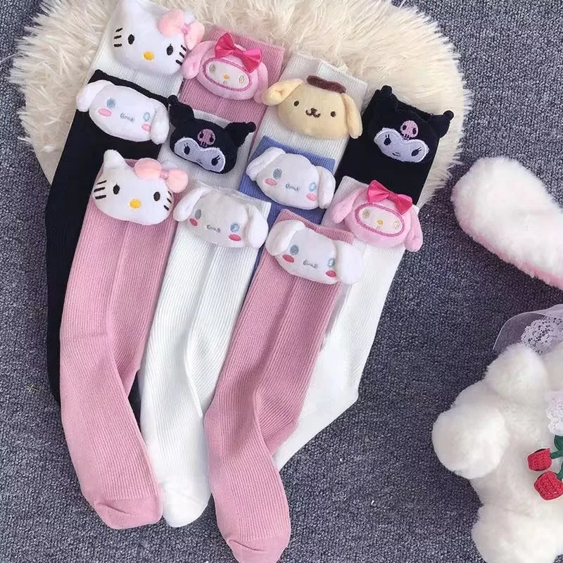 Miniso Sanrio Hello Kitty Mijn Melodie Kuromi Cinnamoroll Pom Pom Purin Cartoon Schattige Katoenen Sokken Casual Sokken Vrienden Geschenken