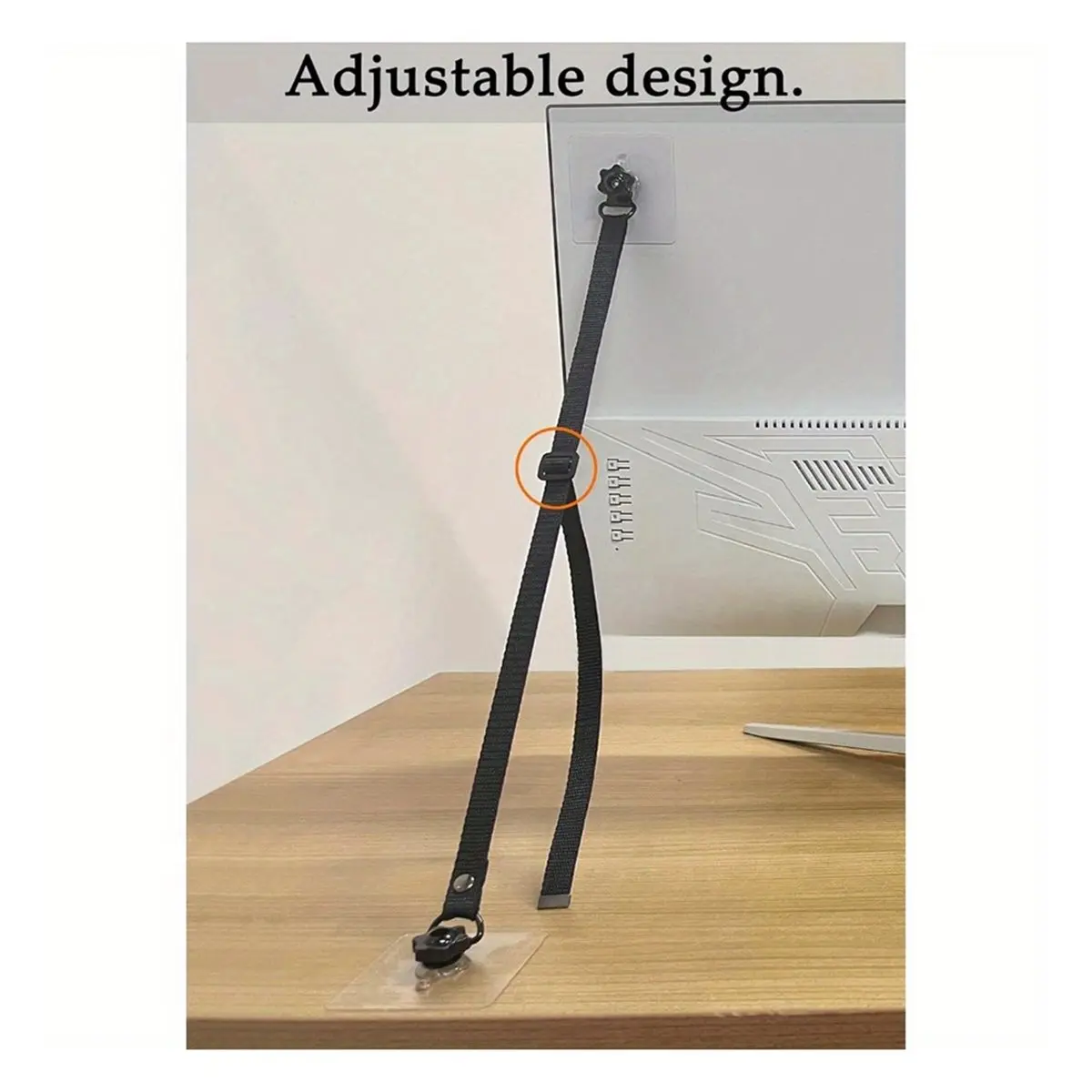 618 Mega Sale 2 Pcs Adjustable TV Safety Straps No-Drill Adhesive Anti-Tip Furniture Anchors for Baby Proofing, Fix to Wall