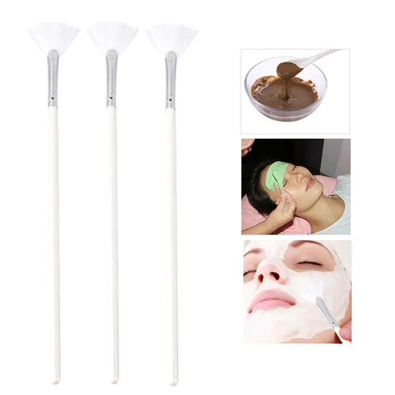 3pcs Makeup Scalloped Face Scalloped Long Handle Mini Mini Mini Scrub Brush Shape Makeup Brush Professional Skin Care Face
