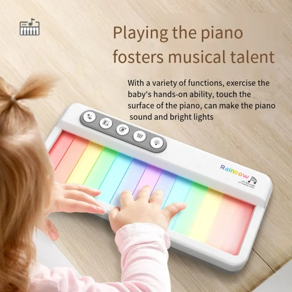 13 tasti per bambini musica pianoforte luce colorata per bambini giocattolo per pianoforte elettronico apprendimento musica 3 modalità tastiera per pianoforte giocattolo regalo per bambini