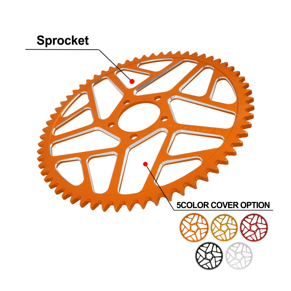 

Motorcycle Aluminum Alloy 58T 62T Chain Sprocket For Sur Ron Segway X160 X260 Light Bee S X Talaria Sting Electric Dirt Bike