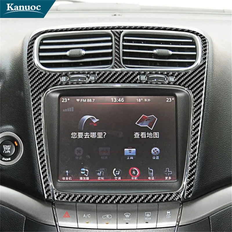 

For Dodge Journey 2011 2012 2013 2014 2015 2016 2017 Car Interior Accessories Carbon Fiber Central Screen Surround Stickers