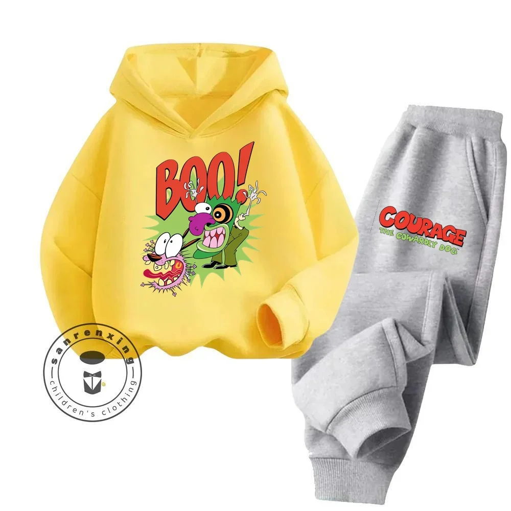 Courage the Cowardly Dog Kid\'s Cute Clothing Lively Ensembles Adorable Prints Suitable for Young Children Must Have Hoodie Set