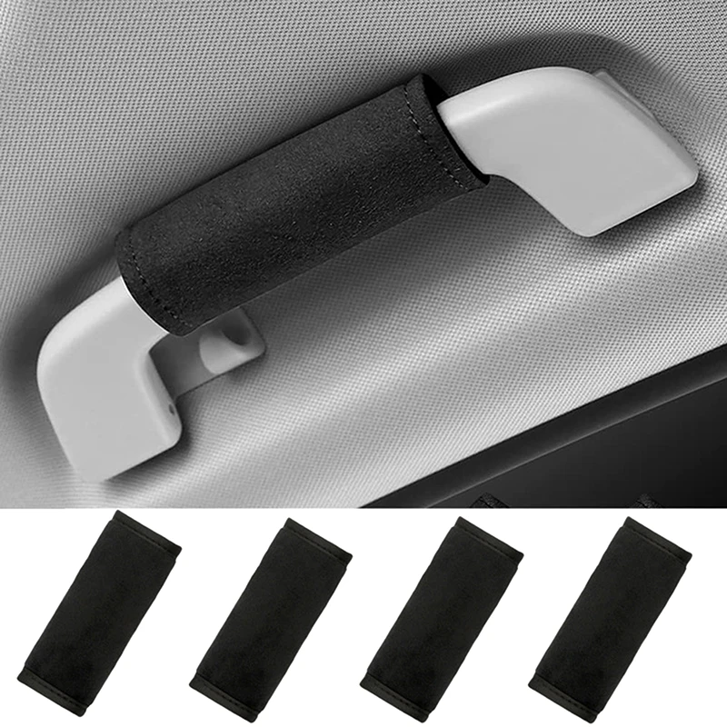 1PCS Car Roof Armrest Decoration Soft Suede Cover Auto Interior Pull Handle Gloves Protection Handle Protective Covers Decor