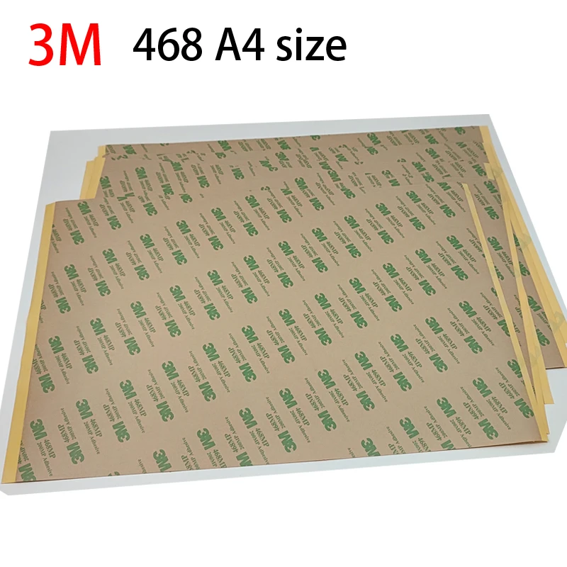 

A4 size, 210x297mm, 0.13mm thick, Clear 3M 468 468MP 200MP Two sides Adhesive Tape, High Temperature Resist for 3D Prints, 5pcs