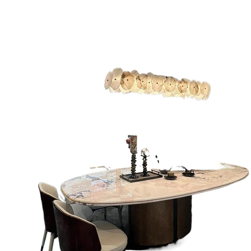 

Italian high-end villa, modern and simple, restaurant, clubhouse, tea room, Spanish marble chandelier