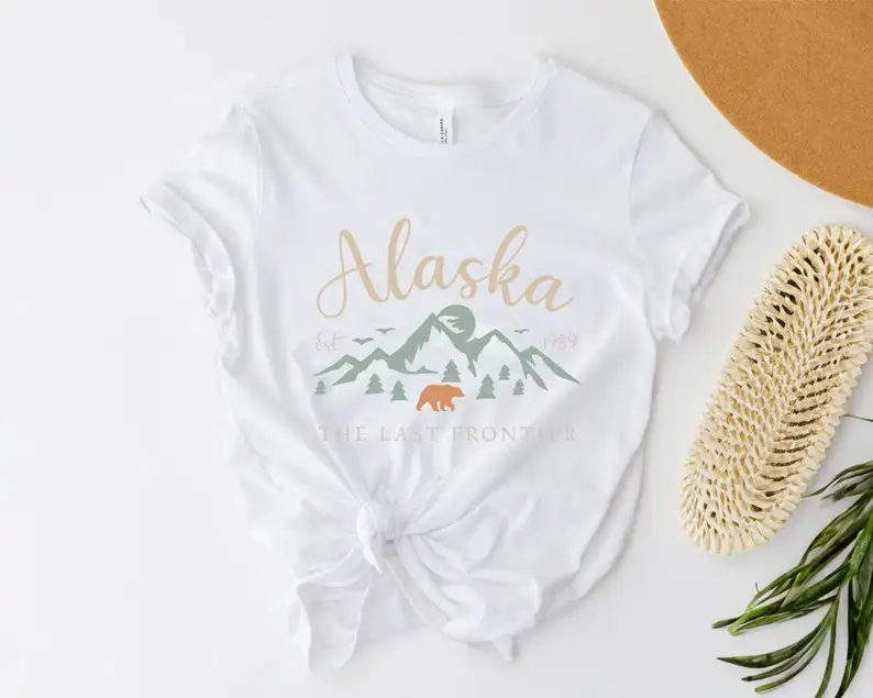The Last Frontier Alaska Shirt, Lover Gift Shirt, Mountain T-Shirt,   Bear Shirt