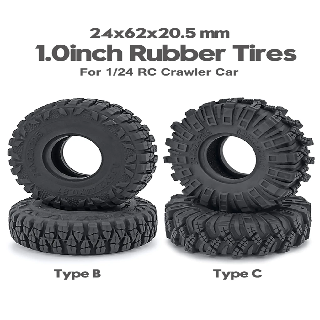 RCGOFOLLOW クローラーホイールタイヤ 1/18 1/24 Trx4m Scx24 Fcx24 Fcx RCカーパーツ RCカーアクセサリー交換部品 ブラック