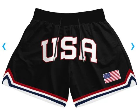 

New Men's USA Heritage Basketball Shorts Training Running Casual Loose Quick-Drying Five-Point Pants