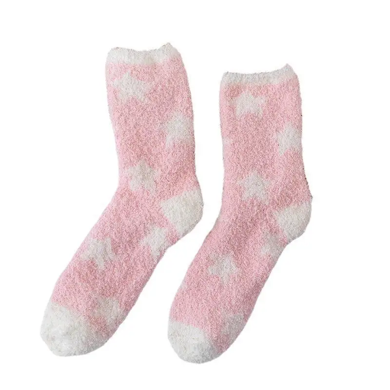 Autumn and winter coral velvet women's socks socks plus velvet padded long tube Japanese stocking