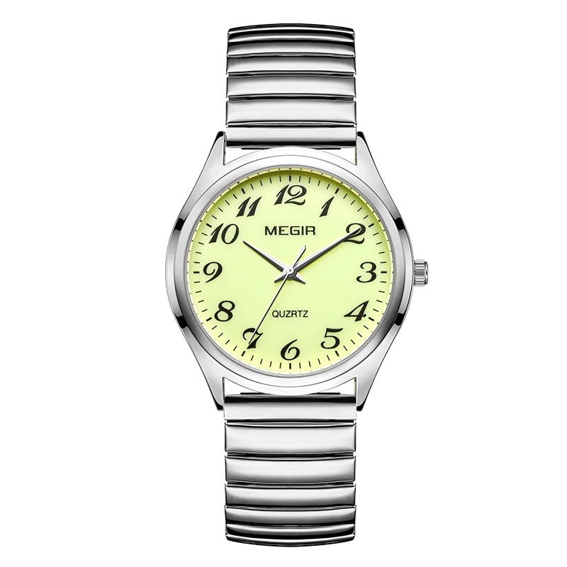 MEGIR Luxury Couple Watch for Men Women High Quality Quartz Watches Stainless Steel Waterproof Wristwatches Valentine's Day Gift