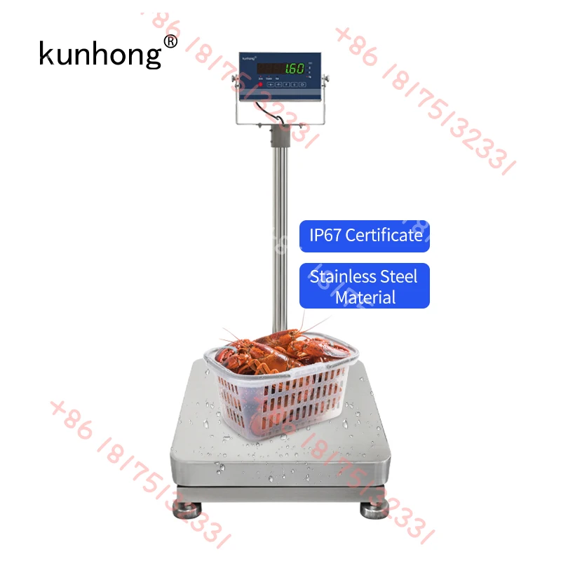 Indicador impermeable Industrial de acero Rs232 de 150 capacidades, 300kg, Kilo, 500kg, 40kg, báscula de fábrica Bluetooth de China, peso indicador