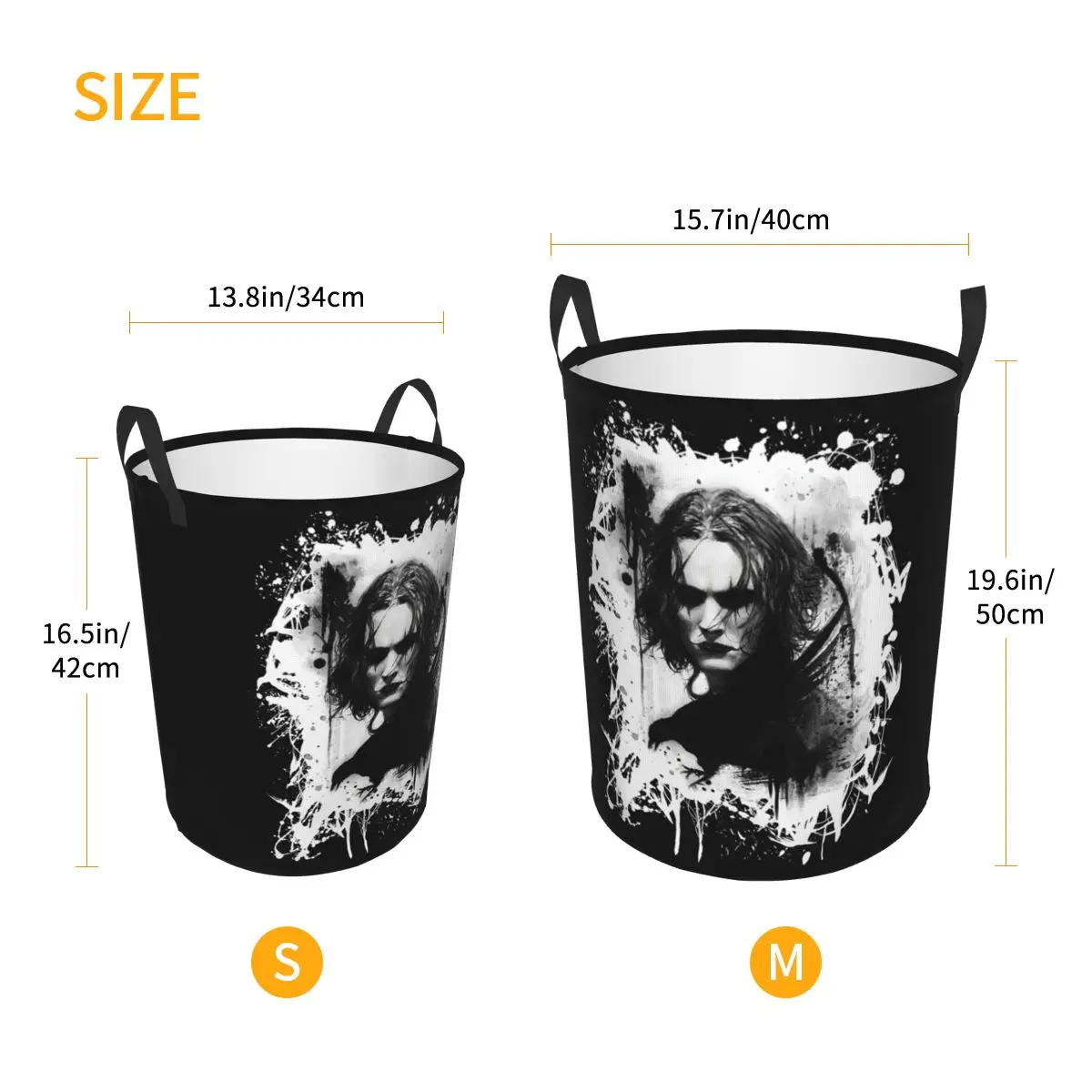 Eric Draven The Crow Foldable Laundry Baskets Dirty Clothes Home Organizer Large Waterproof Box For Home Kids