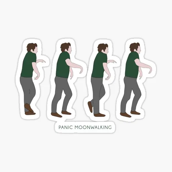 New Girl Panic Moonwalking  5PCS Stickers for Print Luggage Window Laptop Stickers Water Bottles Cartoon Wall Living Room Cute