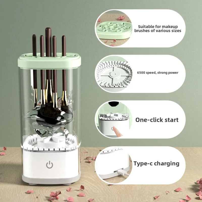 Makeup brush automatic cleaning machine