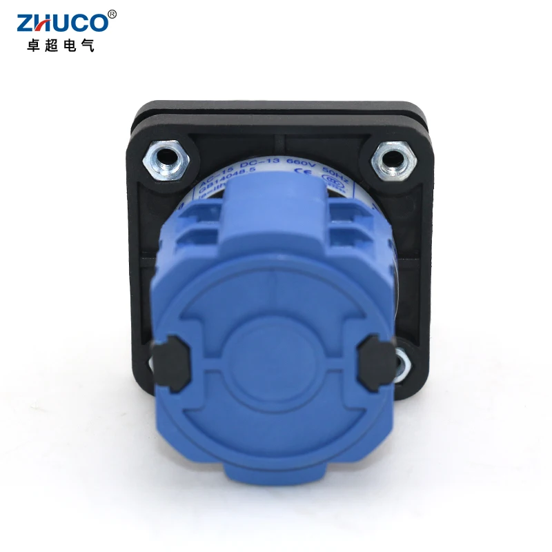 ZHUCO SZW26/LW26-20/B202.2 20A 660V 1-0-2 Two Pole Three Position 64X64 48X48 mm Panel Transfer Momentary Changeover Cam Switch