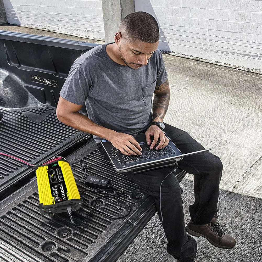 

Двойной USB-трансформатор напряжения для автомобиля, 3000 Вт, интеллектуальный инвертор питания, DC 12V в AC 110/220V, автомобильное зарядное устройство-конвертер для iPad и телефонов