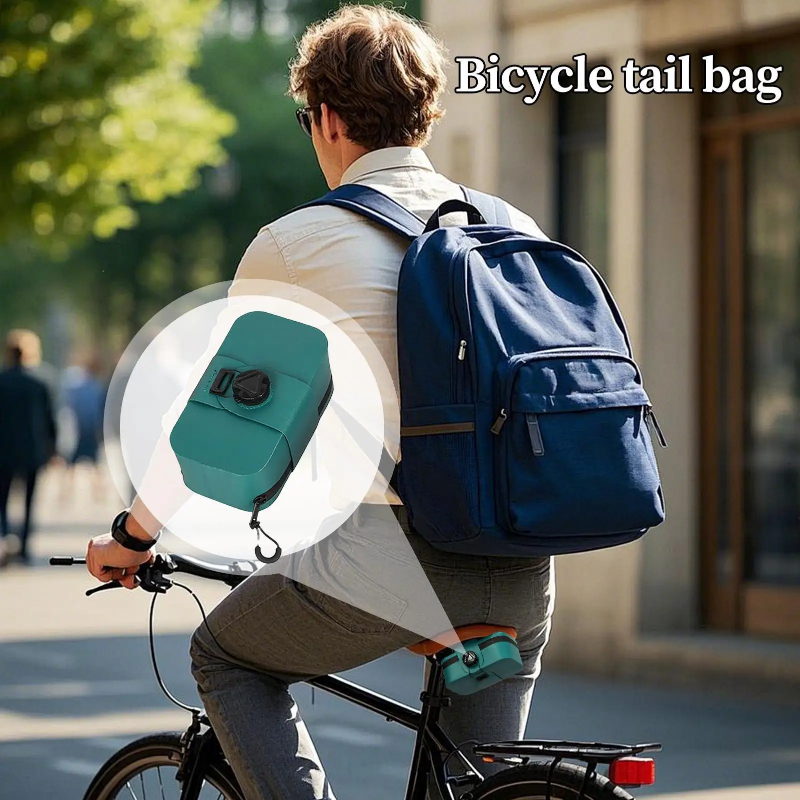 

Легкая велосипедная седельная сумка с вращающейся на 360° пряжкой, водонепроницаемая сумка для езды на велосипеде на открытом воздухе, сумка на заднее сиденье горного велосипеда