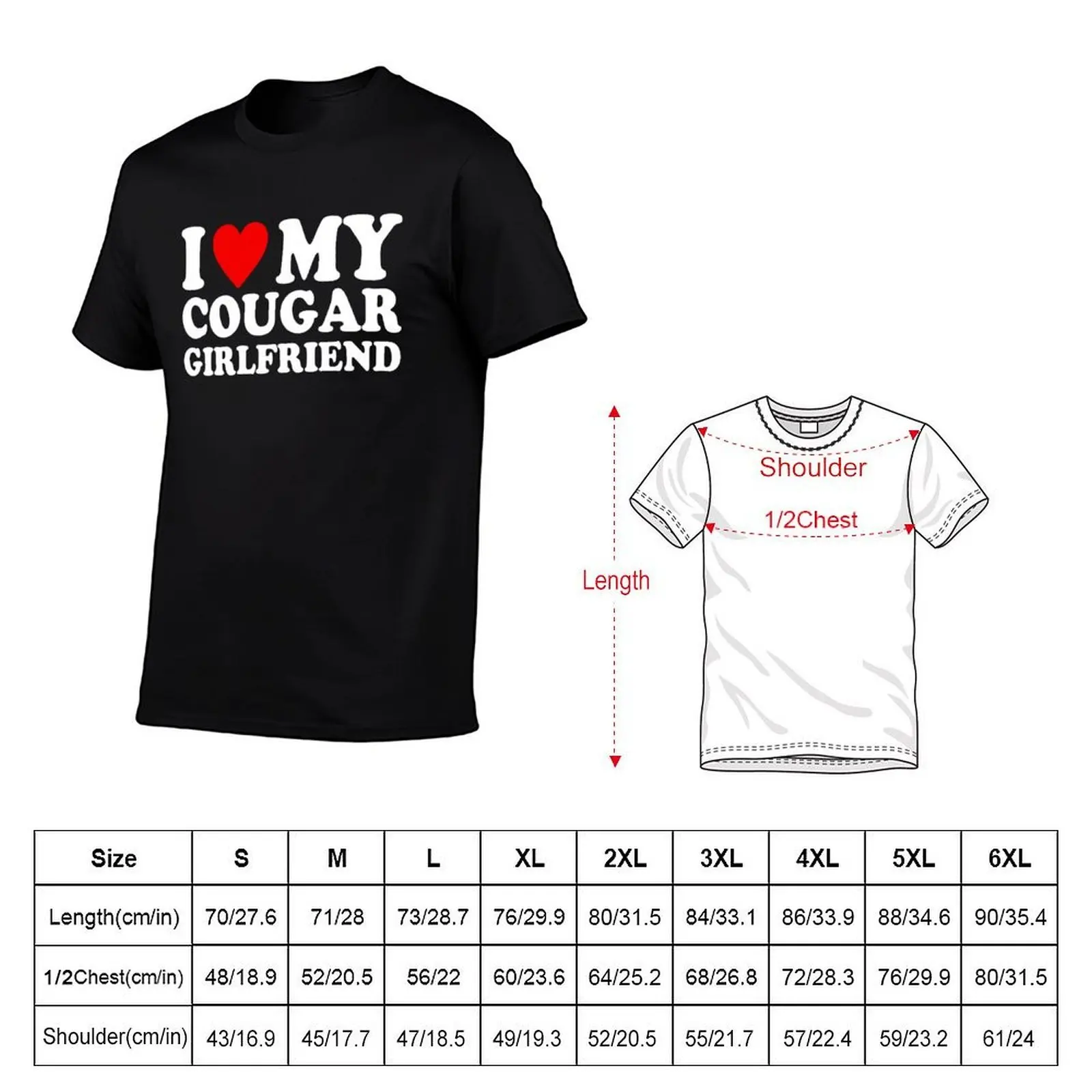 print shirt shirt designer Cougar shirt t My Girlfriend man Girlfriend custom Heart Cougar I t T-Shirt GF I My Love view 2