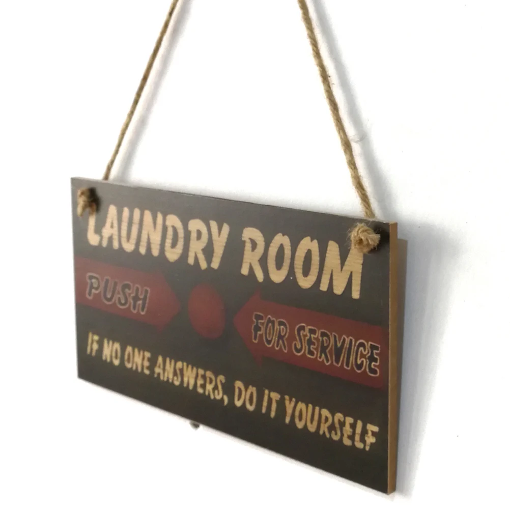 

Laundry Room Wall Plaque Decorative Wooden Sign 20 3x10 8cm Rope Included Hanging DIY Decoration Rustic Style Home nament