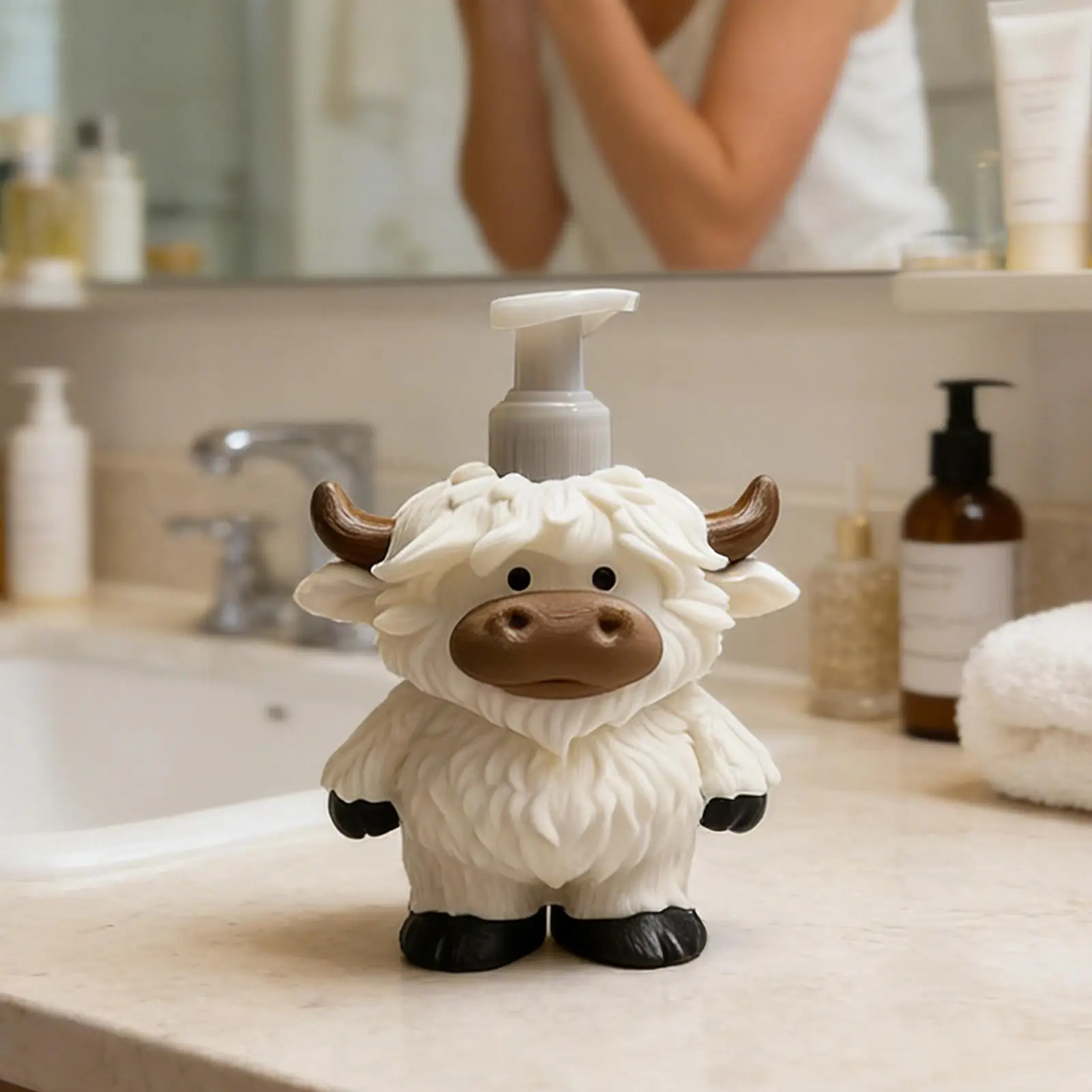 

Дозатор для мыла в форме коровы, многоразовый флакон для лосьона, ручной дозатор для мыла для кухни, душа, стирки, для раковины, настольный, рождественский