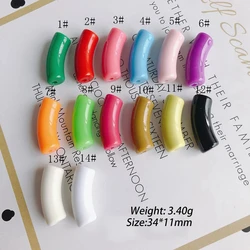 10PCS 11*34MM resina colorata perline tubo curvo per gioielli che fanno collana braccialetto Boho fai da te per accessori gioielli cucito