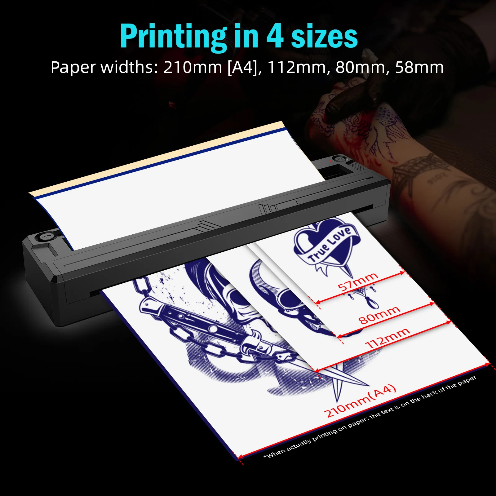 Portable M8 Wireless Thermal Tattoo Transfer Printer tattoo template printer wireless connectivity and APP connectivity. view 4