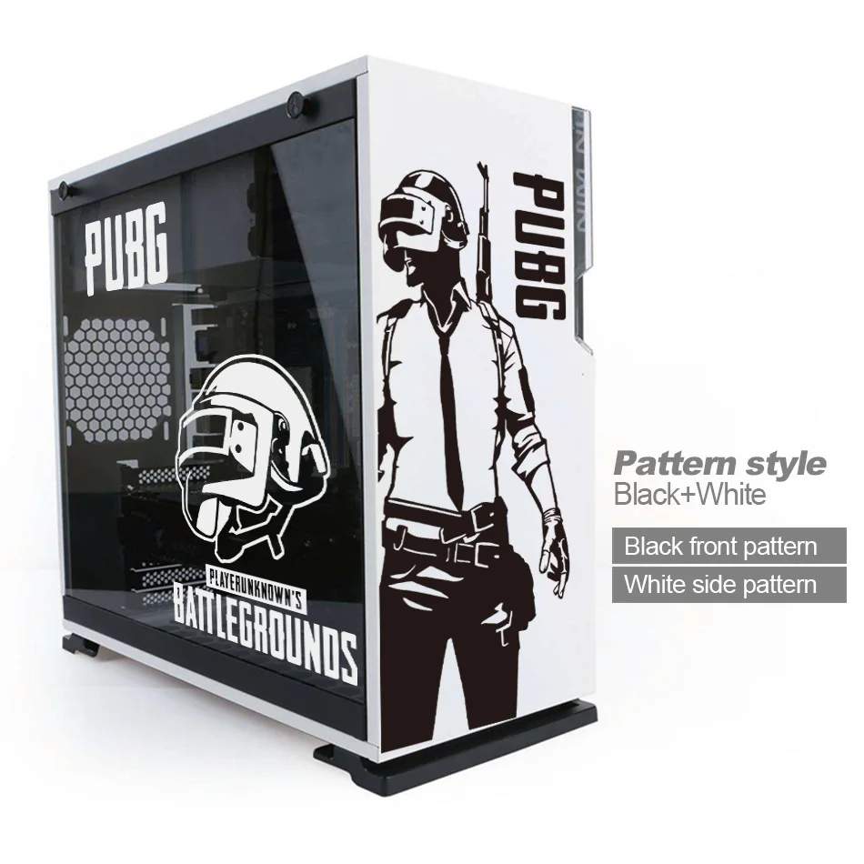 Pubg Vinyl Stickers for Gaming PC Case,Originality Decor Decals for Atx Computer Chassis Skin,Waterproof Easy Removable