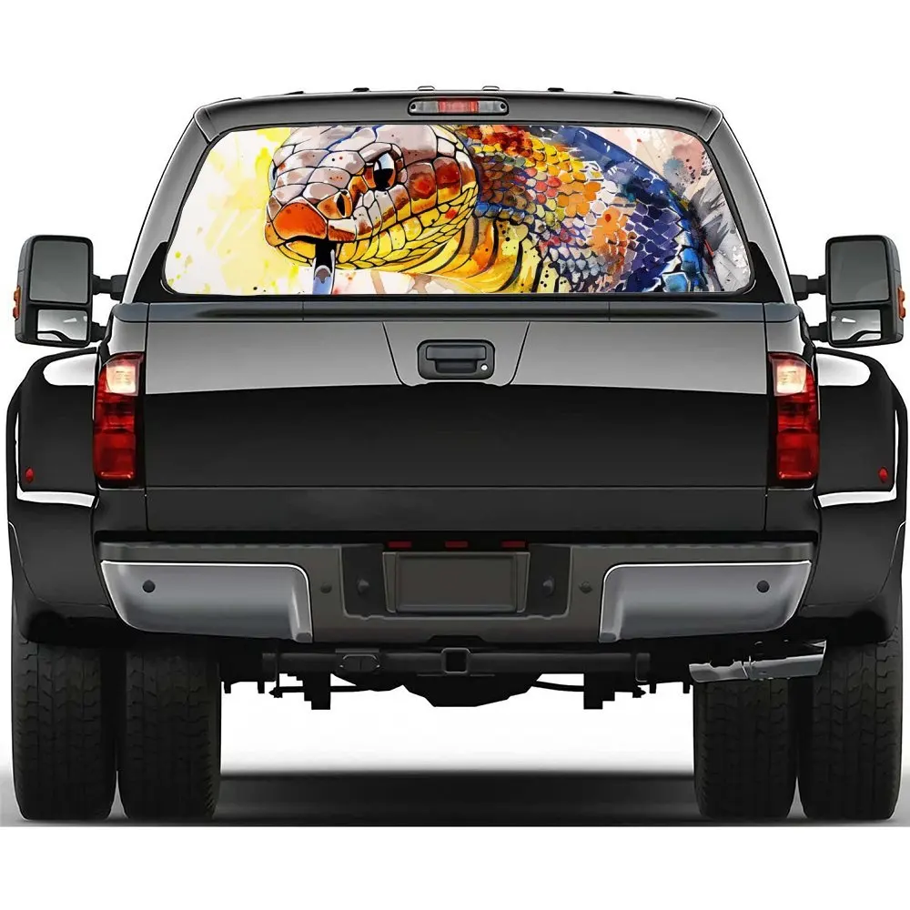 Colored Cobra. Colored CobraCar Rear Windshield Sticker Truck Window Perspective Perforated Rear Window Vinyl Decal Decorative G