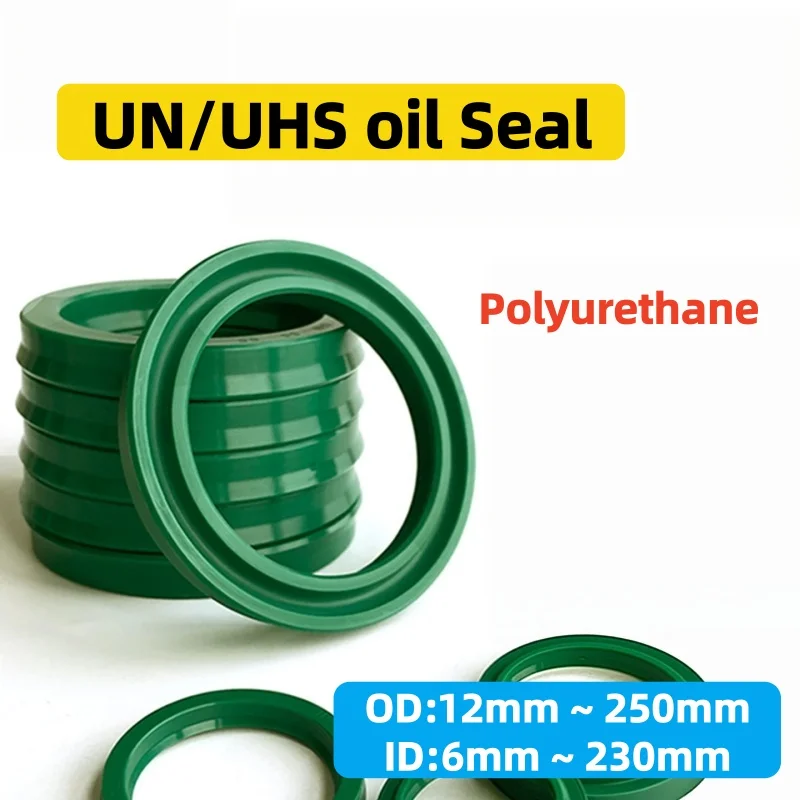 UN/UHS Polyurethane PU U Y Lip Hydraulic Oil Seal Radial Shaft Piston Rod Gasket ID6‑230mm OD12‑250mm Thick5‑16mm Cylinder Seal