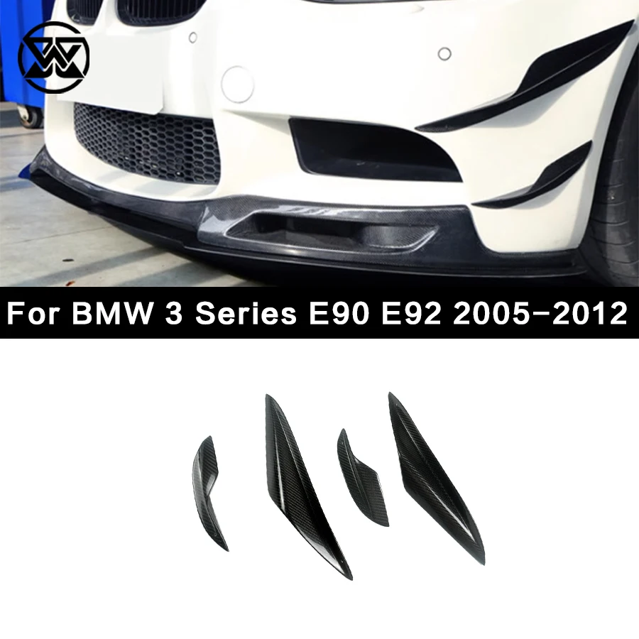 

For BMW 3 Series M3 E90 E92 E93 Carbon Fiber Front Bumper Side Canards Splitter Spoiler Air Vent Front Fins Body Kit