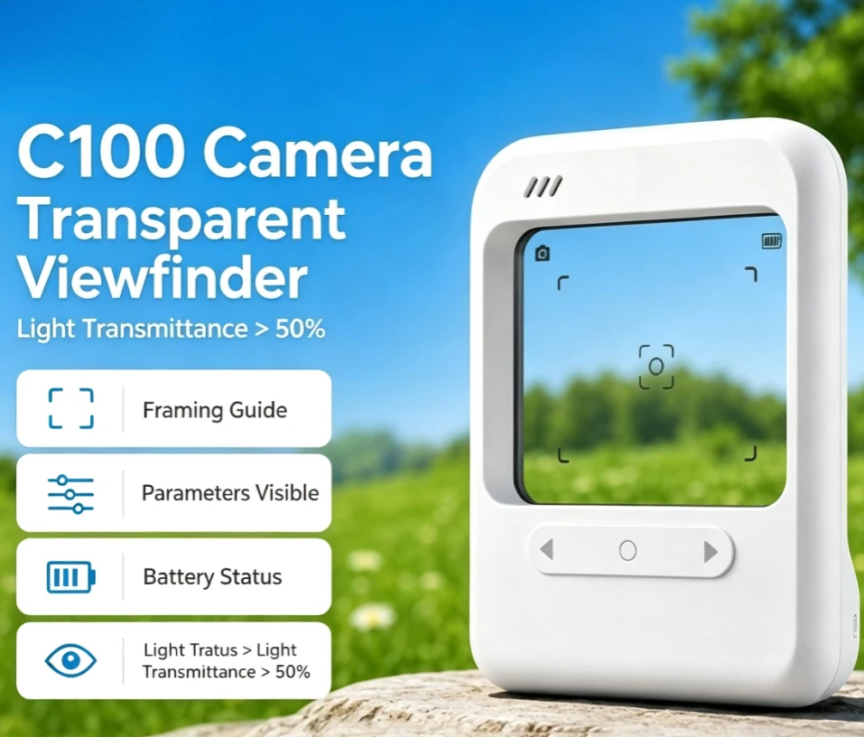Godox C100 Portable Vlog Camera, Mini Retro CCD, Transparent Viewfinder Design, 128G Expandable Storage