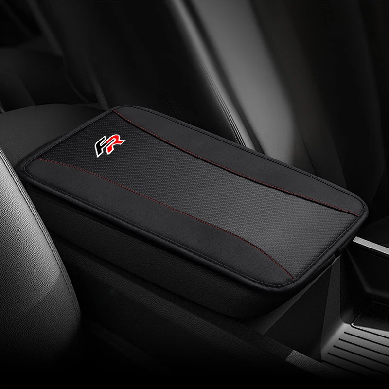 For Seat Leon FR Cupra Ibiza Altea Exeo Universal Car Armrest Mat PU Leather Center Console Arm Rest Box Protection Cushion Pad