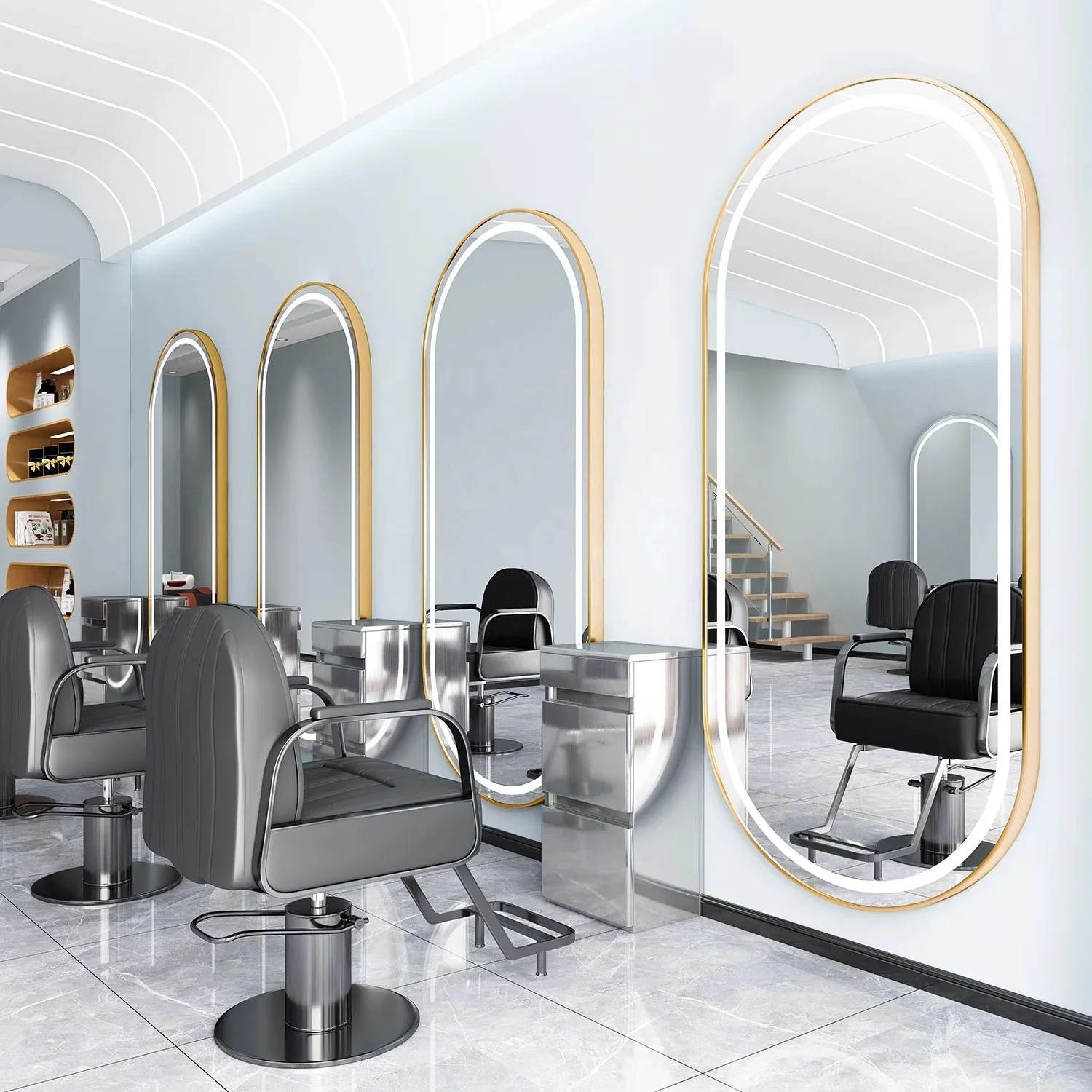 For Professional design custom color gold beauty salon mirror set