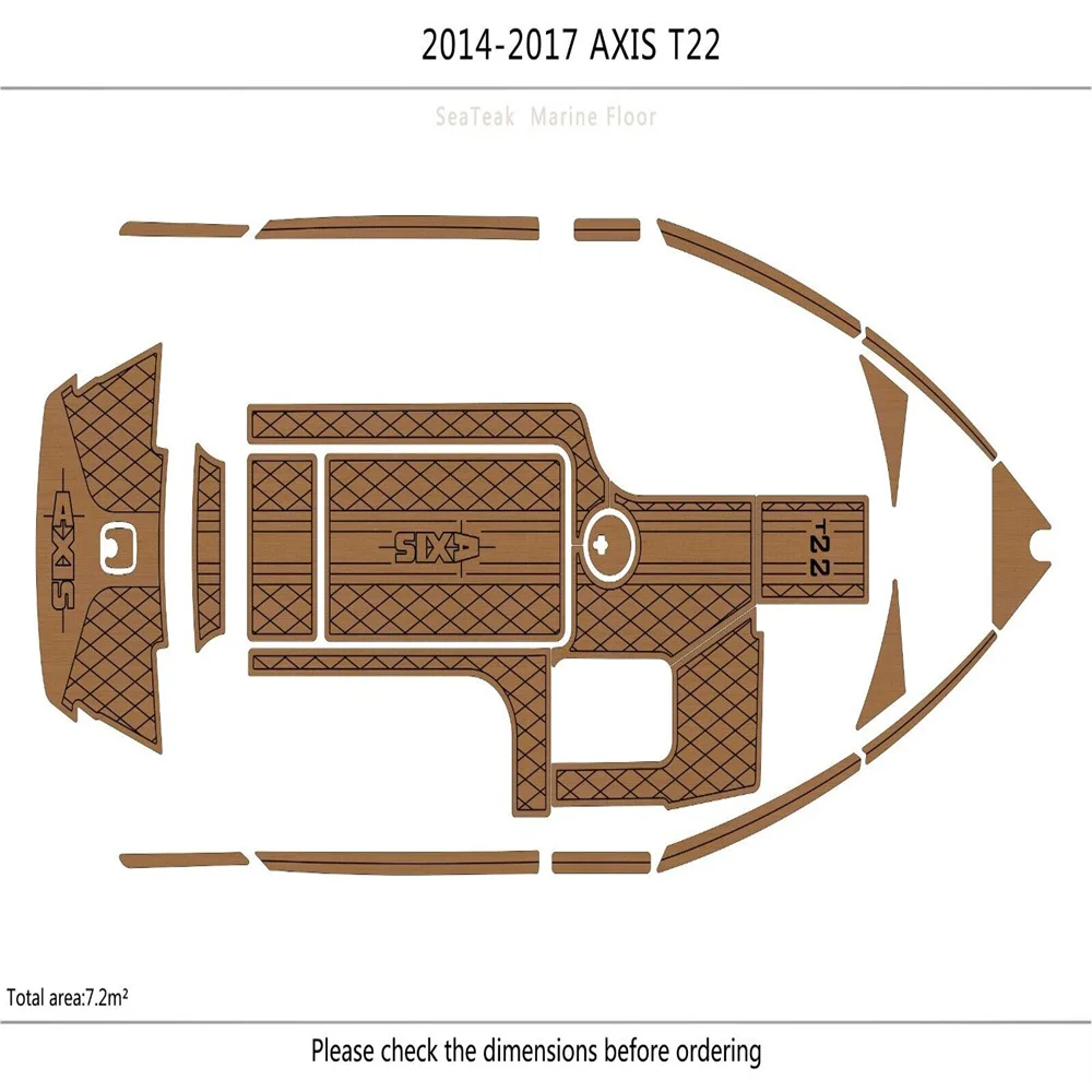 

2014--2017 AXIS T22 Cockpit Swimming platform 1/4" 6mm EVA Faux Teak Decking SeaDek MarineMat Gatorstep Style Self Adhesive