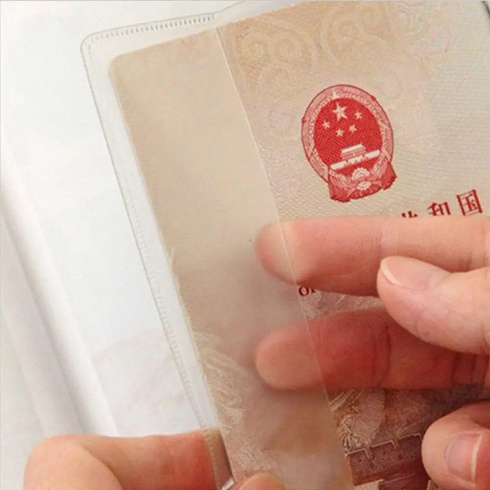 PVC Protective Organizer Waterproof Sleeve Travel Protector Transparent Holder ID Card Protective Case Passport Case