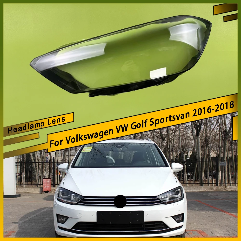 

For Volkswagen VW Golf Sportsvan 2016-2018 Car Headlamp Cover Lens Headlight Shell Plexiglass Lamp Shade Transparent Lampshade