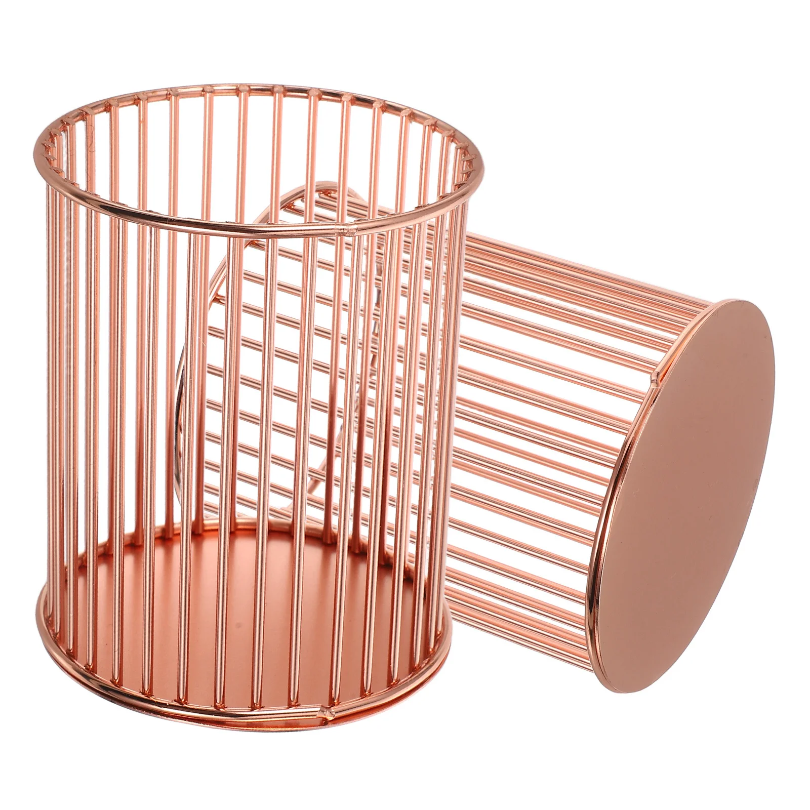 

2Pcs Iron Pen Holder Metal Storage Buckets Eyebrow Pencil Makeup Brush Organizer Desktop Office Classroom Accessories