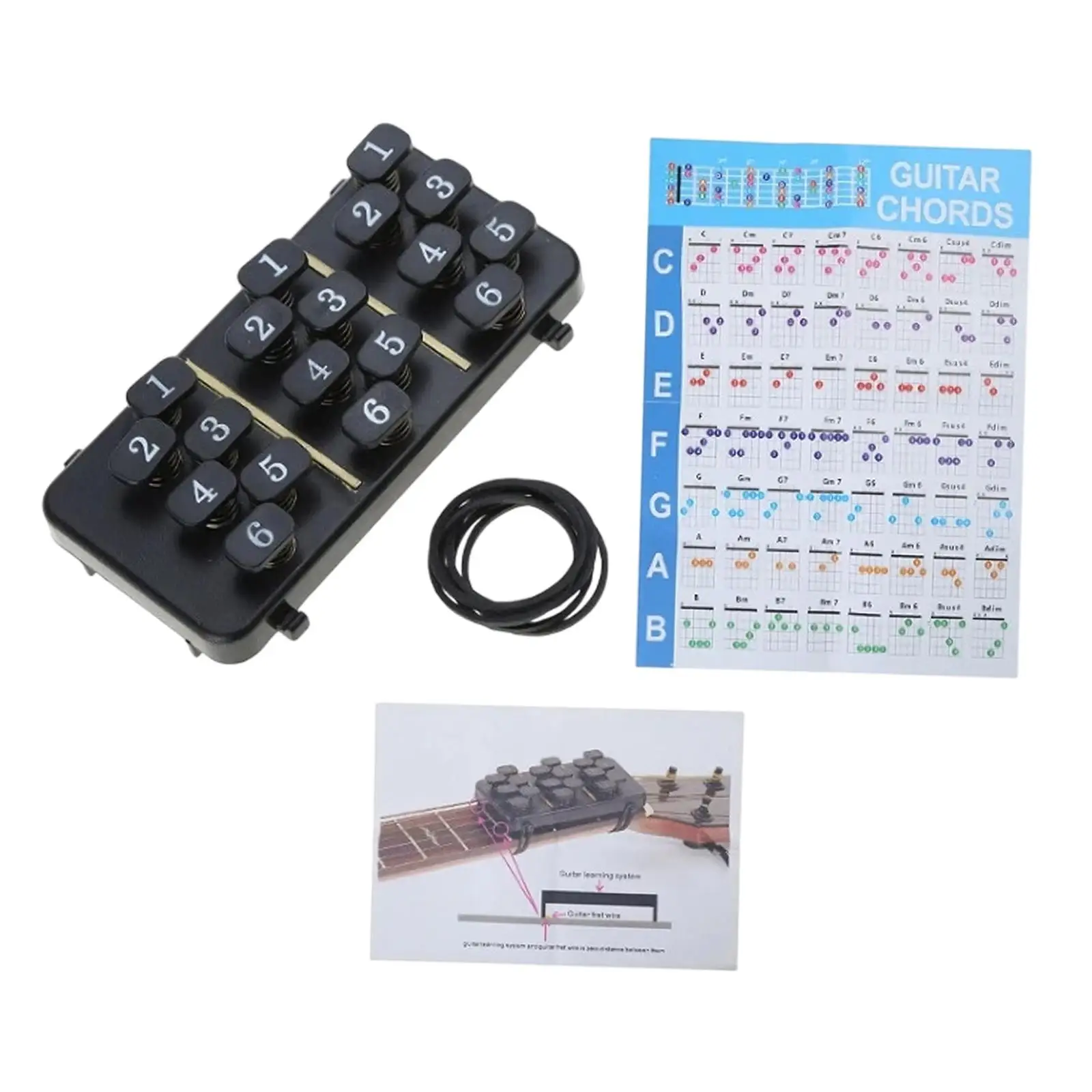 Guitar Chord Training Portable Learning System for Beginner Guitar Practice Tool Guitar Teaching Aid for Beginner Guitar Lover