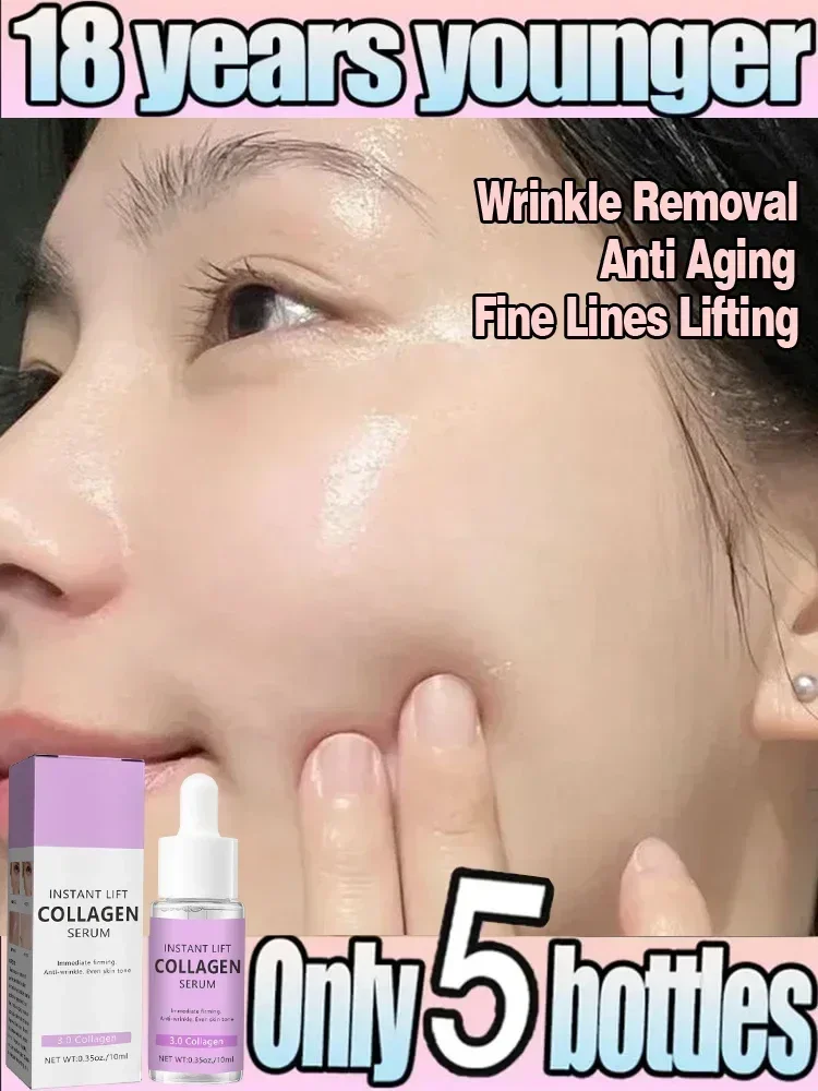 Collagen Wrinkle Remover Face Serum Anti Aging Whitening Moisturizing Fade Fine Lines Dark Spots Brightening Cosmetics 2024