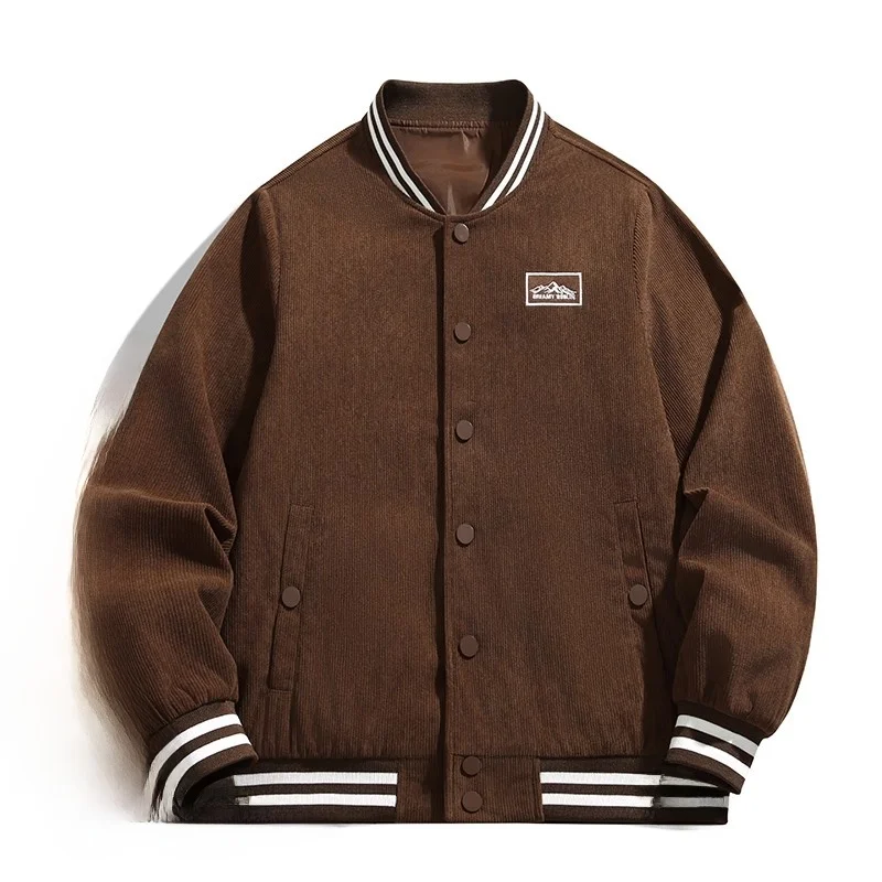 

American Sle Corduroy Jaet Men's Casual Retro Cool Baseball Sle Spring Autumn Loose Fit Youth Faion Windproof Coat