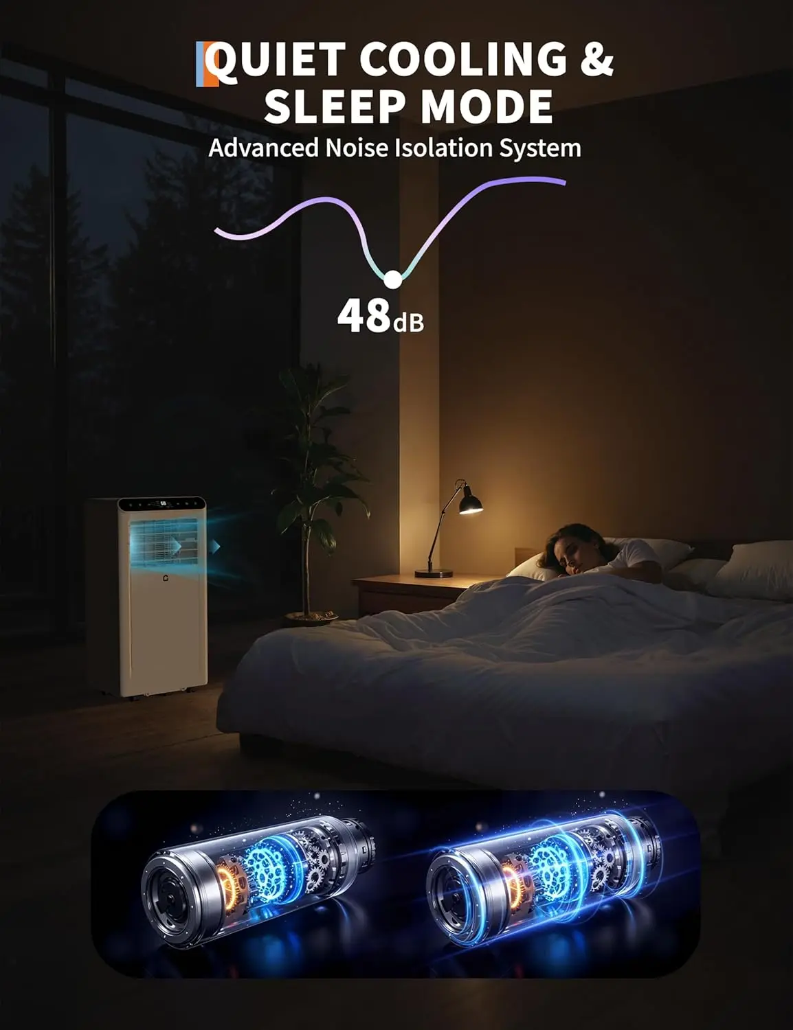 مكيف هواء محمول بقدرة 8000 وحدة حرارية بريطانية، وحدات تيار متردد محمولة 4 في 1 للغرف مع مروحة ومزيل رطوبة ومبردة تصل إلى 350 قدم مربع. هواء الغرفة ج