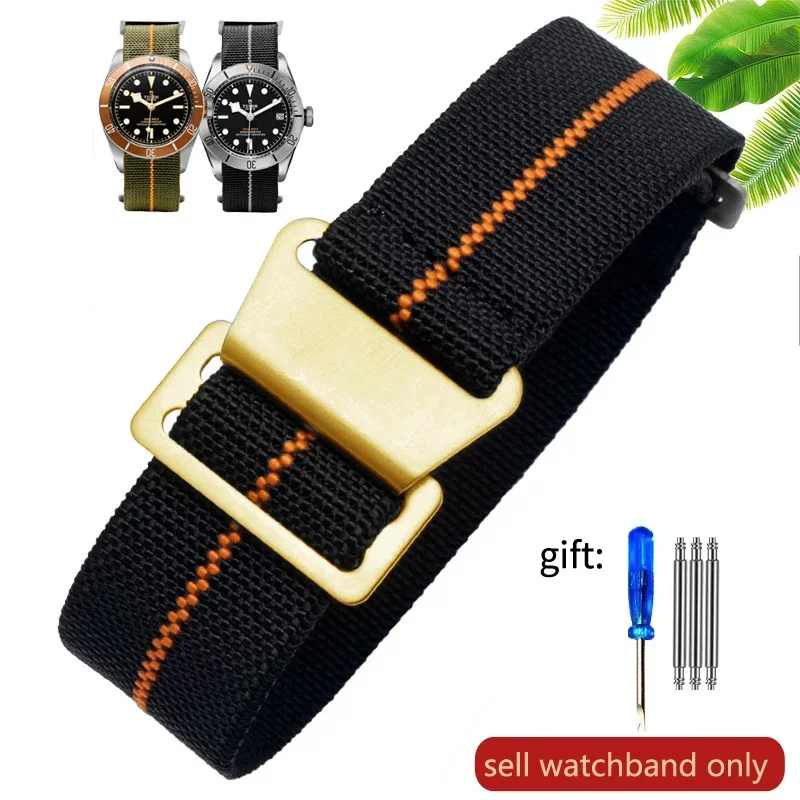60er Jahre Französische Truppen Fallschirm elastisches Nylon-Armband Herren Universal SmartWatch Handgelenkband 20mm 21mm 22mm