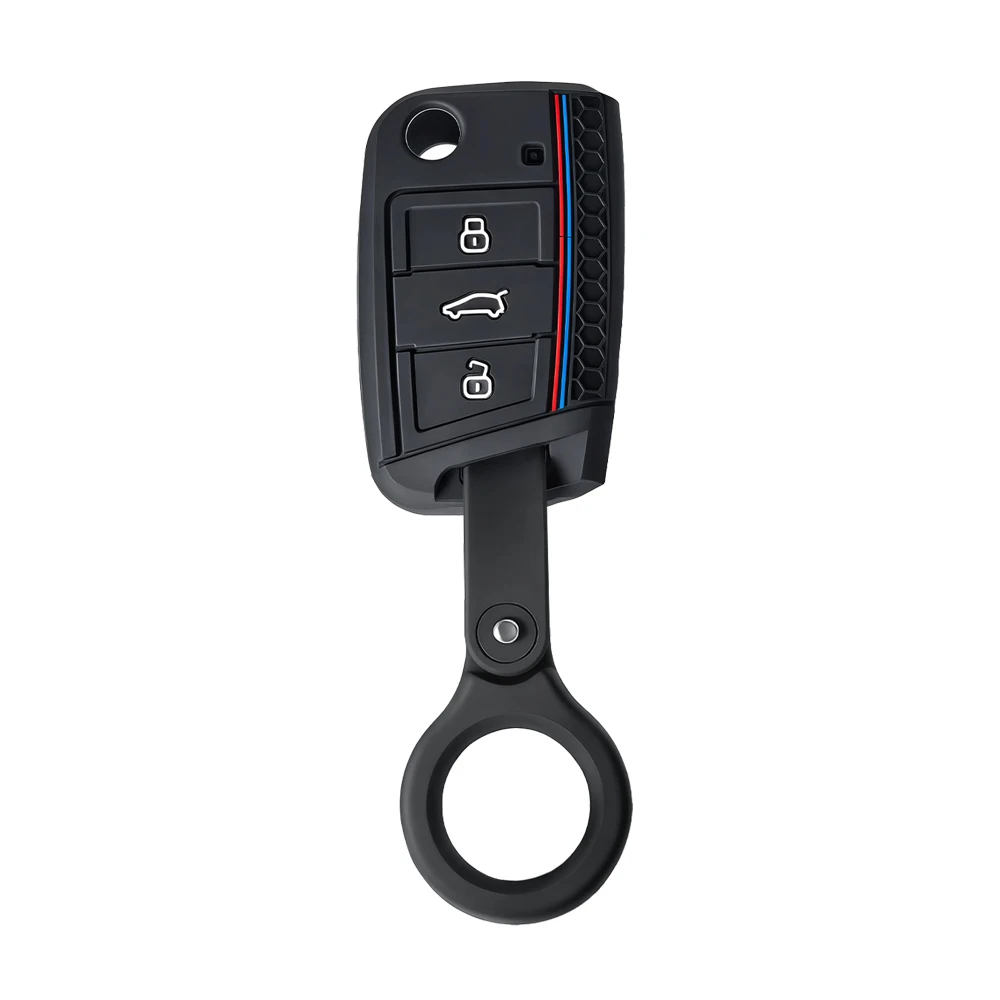 Silicone Keychain Car Remote Key Case Cover Holder For VW Volkswagen Golf 7 MK7 Tiguan MK2 T-roc T-cross Auto Accessories